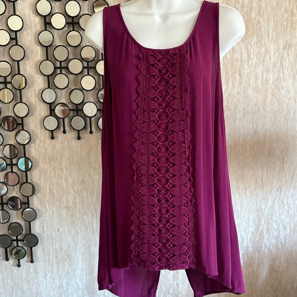Maurices raspberry lace Tank Top